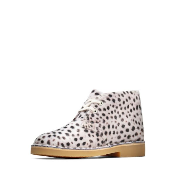 Clarks Boys Desert Boot Casual Shoes Cheetah Print | CA-8712690